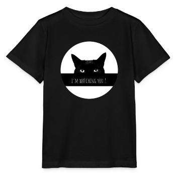 I´M WATCHING YOU! - Stanley/Stella Kinder T-Shirt MINI CREATOR  - Schwarz - Vorne - Mikhail (115cm)