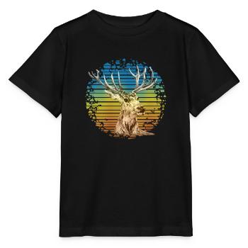 Hirsch - Stanley/Stella Kinder T-Shirt MINI CREATOR  - Schwarz - Vorne - Mikhail (115cm)