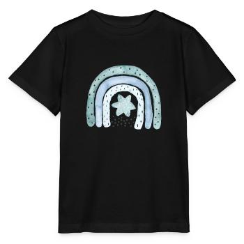 Bleu denim arc-en-ciel avec astérisque - T-shirt bio MINI CREATOR Stanley/Stella Enfant - noir - Devant - Mikhail (115cm)