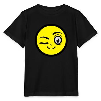 fille clin oeil sourire smiley - T-shirt bio MINI CREATOR Stanley/Stella Enfant - noir - Devant - Mikhail (115cm)