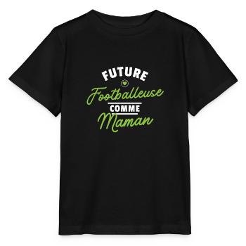 Future footballeuse comme maman. Cadeau fille bébé - T-shirt bio MINI CREATOR Stanley/Stella Enfant - noir - Devant - Mikhail (115cm)