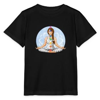 Zen und Zebra Illustration der Chakra Meditation - Stanley/Stella Kinder T-Shirt MINI CREATOR  - Schwarz - Vorne - Mikhail (115cm)