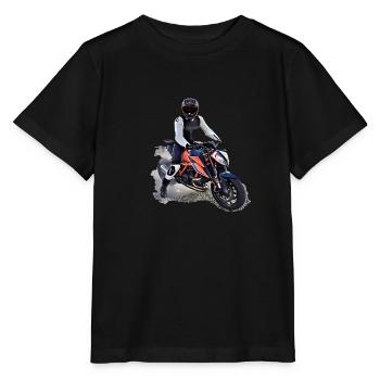 Poster Motorcyclist - Stanley/Stella MINI CREATOR Kids’ T-Shirt - black - Front - Mikhail (115cm)