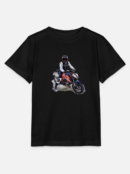 Poster Motorradfahrer - Stanley/Stella Kinder T-Shirt MINI CREATOR - Schwarz
