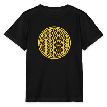 Flower of Life Flower of Life - Yoga yellow gold - Stanley/Stella MINI CREATOR Kids’ T-Shirt - black - Front - Mikhail (115cm)
