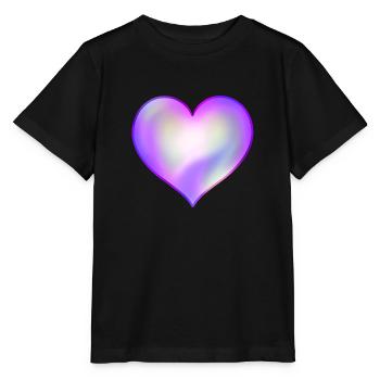 Coeur violet - T-shirt bio MINI CREATOR Stanley/Stella Enfant - noir - Devant - Mikhail (115cm)