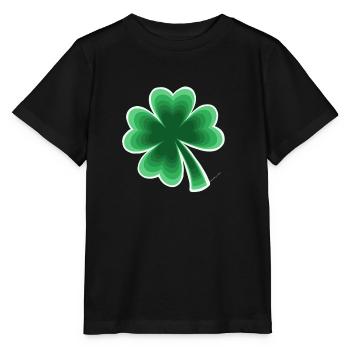 vierblättriges Kleeblatt - Stanley/Stella Kinder T-Shirt MINI CREATOR  - Schwarz - Vorne - Mikhail (115cm)