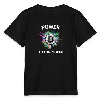 Bitcoin the people's currency. Power to the people - Stanley/Stella MINI CREATOR Kids’ T-Shirt - black - Front - Mikhail (115cm)