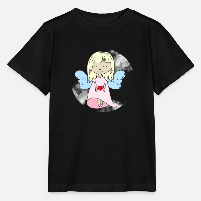 Ange avec cœur - T-shirt bio MINI CREATOR Stanley/Stella Enfant - noir