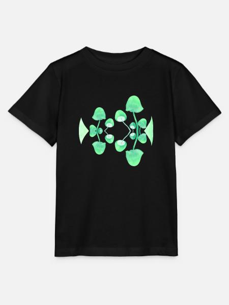 Pilz Fluoreszierende Farbe Grüner Spiegel - Stanley/Stella Kinder T-Shirt MINI CREATOR - Schwarz