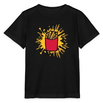 Éclaboussures de couleur Français frites - T-shirt bio MINI CREATOR Stanley/Stella Enfant - noir - Devant - Mikhail (115cm)