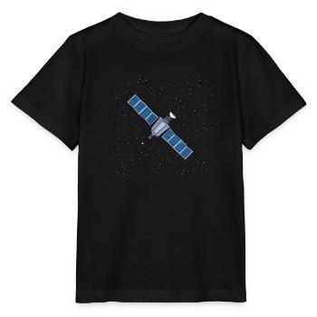 Satellite flottant - T-shirt bio MINI CREATOR Stanley/Stella Enfant - noir - Devant - Mikhail (115cm)