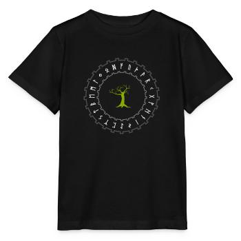 Rune als Runenrad - Stanley/Stella Kinder T-Shirt MINI CREATOR  - Schwarz - Vorne - Mikhail (115cm)