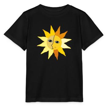Sun Rays Moon Face Moment Happiness hygge - Stanley/Stella MINI CREATOR Kids’ T-Shirt - black - Front - Mikhail (115cm)