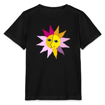 Sun Rays Moon Face Moment Happiness hygge - Stanley/Stella MINI CREATOR Kids’ T-Shirt - black - Front - Mikhail (115cm)