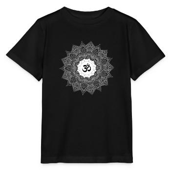 om chakra yoga mantra black mandala - Stanley/Stella MINI CREATOR Kids’ T-Shirt - black - Front - Mikhail (115cm)