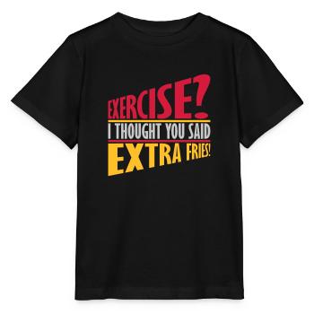 Exercise Extra Fries Zitat - Stanley/Stella Kinder T-Shirt MINI CREATOR  - Schwarz - Vorne - Mikhail (115cm)