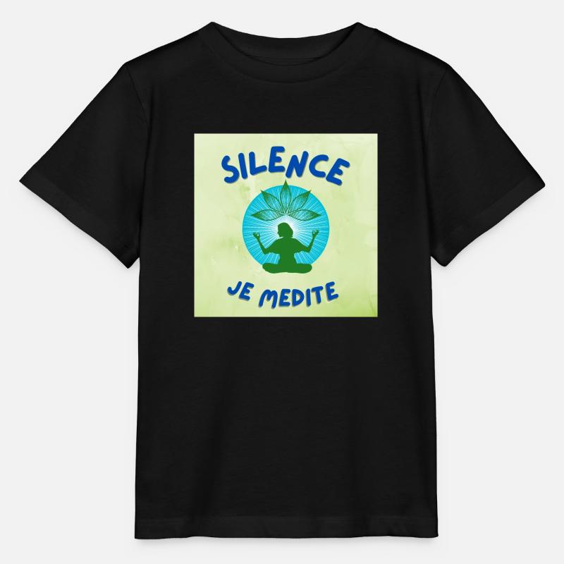 silence je médite - T-shirt bio MINI CREATOR Stanley/Stella Enfant - noir