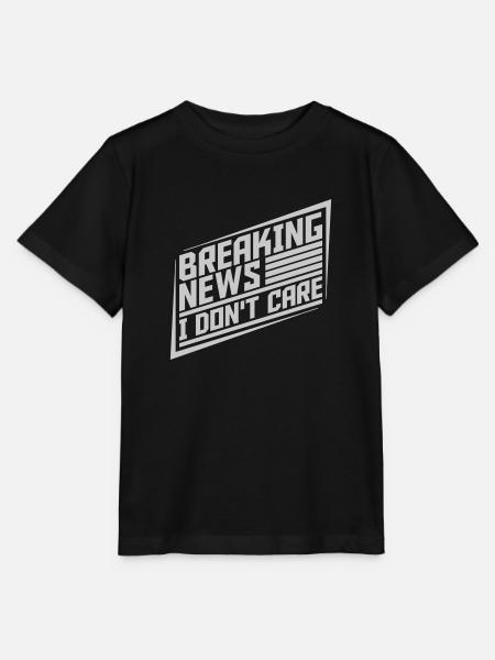 Breaking news don't care - Stanley/Stella Kinder T-Shirt MINI CREATOR  - Schwarz