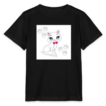 Cat - Stanley/Stella MINI CREATOR Kids’ T-Shirt - black - Front - Mikhail (115cm)