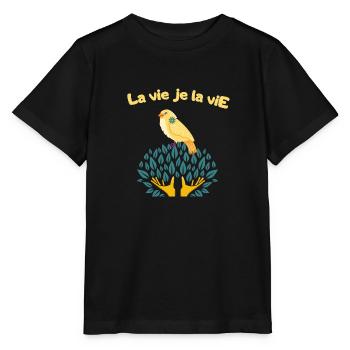 La vie je la vie 1 - T-shirt bio MINI CREATOR Stanley/Stella Enfant - noir - Devant - Mikhail (115cm)