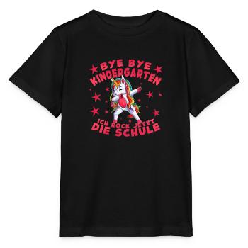 Bye Kindergarten Schule Kinder Einhorn - Stanley/Stella Kinder T-Shirt MINI CREATOR  - Schwarz - Vorne - Mikhail (115cm)