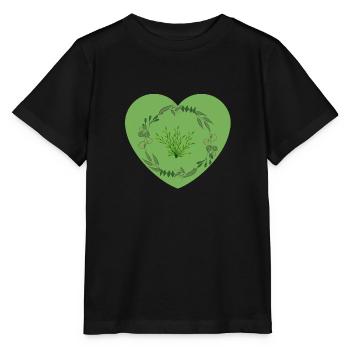 Green Heart - Stanley/Stella MINI CREATOR Kids’ T-Shirt - black - Front - Mikhail (115cm)
