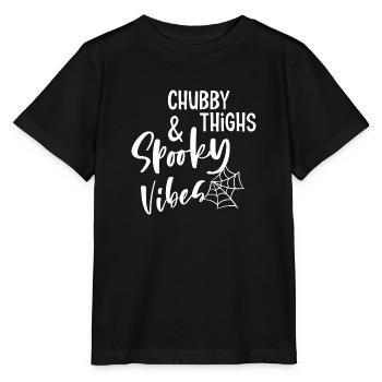 Chubby Thighs & Spooky Vibes - Stanley/Stella MINI CREATOR Kids’ T-Shirt - black - Front - Mikhail (115cm)