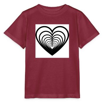 Cœurs Mêlés Blanc - T-shirt bio MINI CREATOR Stanley/Stella Enfant - bordeaux - Devant - Kain (125cm)