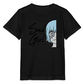 Sad Girl face crying - Stanley/Stella MINI CREATOR Kids’ T-Shirt - black - Front - Mikhail (115cm)