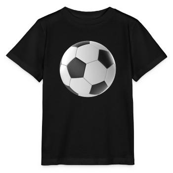 Fußball 3D Soccer Ball - Stanley/Stella Kinder T-Shirt MINI CREATOR  - Schwarz - Vorne - Mikhail (115cm)