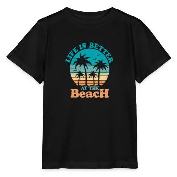 Lifes is better at the beach - Stanley/Stella MINI CREATOR Kids’ T-Shirt - black - Front - Mikhail (115cm)