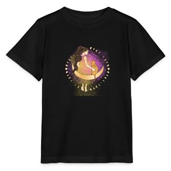 Göttin und ihre Katze - Stanley/Stella Kinder T-Shirt MINI CREATOR  - Schwarz - Vorne - Mikhail (115cm)