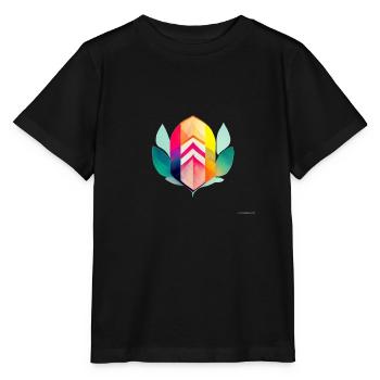 Bunte Lotusblüte - Stanley/Stella Kinder T-Shirt MINI CREATOR  - Schwarz - Vorne - Mikhail (115cm)