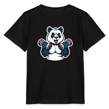 Pumping Panda - Stanley/Stella MINI CREATOR Kids’ T-Shirt - black - Front - Mikhail (115cm)