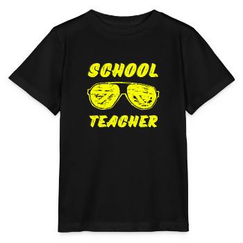 school teacher yellow sunglasses - Stanley/Stella MINI CREATOR Kids’ T-Shirt - black - Front - Mikhail (115cm)