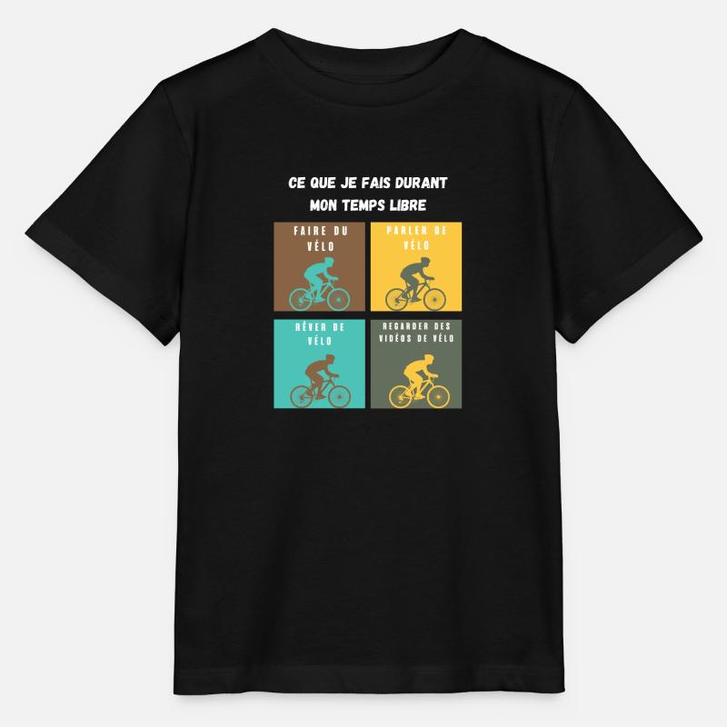 ce que je fais durant mon temps libre vélo - T-shirt bio MINI CREATOR Stanley/Stella Enfant - noir