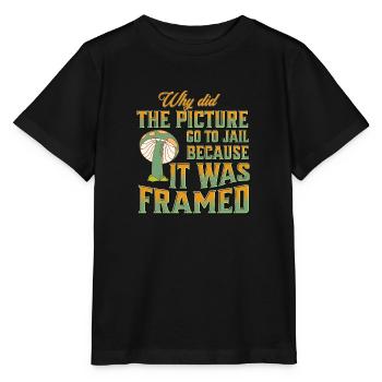 why did the picture go to jail? - Stanley/Stella MINI CREATOR Kids’ T-Shirt - black - Front - Mikhail (115cm)