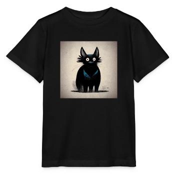 Surprised cat 1 - Stanley/Stella MINI CREATOR Kids’ T-Shirt - black - Front - Mikhail (115cm)