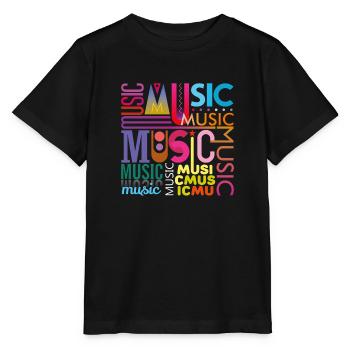 Musique drôle jazz retro song hipster vinyl rock - T-shirt bio MINI CREATOR Stanley/Stella Enfant - noir - Devant - Mikhail (115cm)