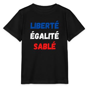 Liberté égalité sablé - T-shirt bio MINI CREATOR Stanley/Stella Enfant - noir - Devant - Mikhail (115cm)