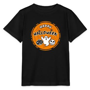Drôle d’autocollant d’Halloween pour un design festif - T-shirt bio MINI CREATOR Stanley/Stella Enfant - noir - Devant - Mikhail (115cm)