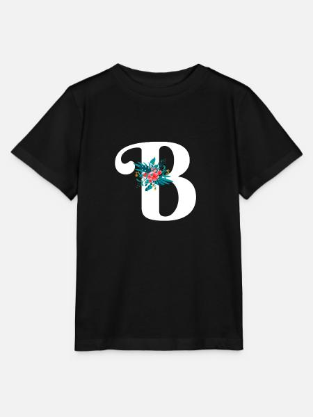 Buchstabe B geblüht - Stanley/Stella Kinder T-Shirt MINI CREATOR  - Schwarz