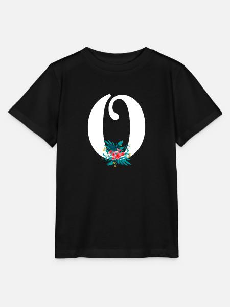 Buchstabe O Blüte - Stanley/Stella Kinder T-Shirt MINI CREATOR - Schwarz