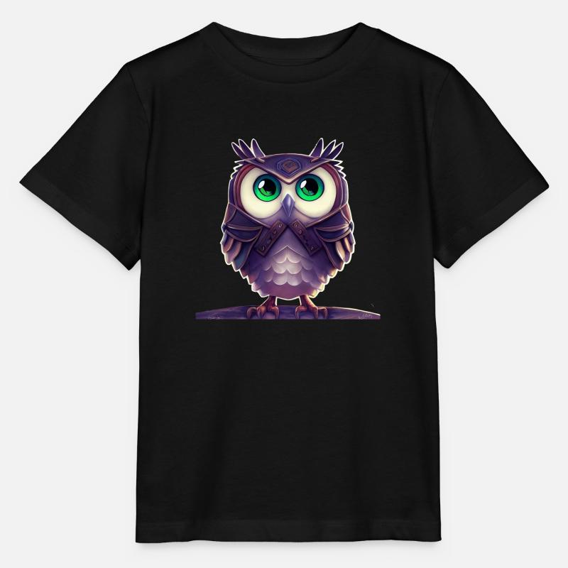 Eule mit Rüstung - Stanley/Stella Kinder T-Shirt MINI CREATOR  - Schwarz