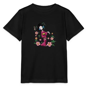 Geisha au printemps - T-shirt bio MINI CREATOR Stanley/Stella Enfant - noir - Devant - Mikhail (115cm)