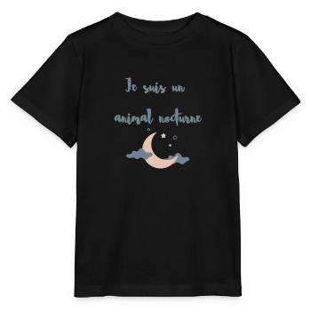 Je suis un animal nocturne - T-shirt bio MINI CREATOR Stanley/Stella Enfant - noir - Devant - Mikhail (115cm)