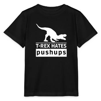 T-rex hates push-ups Original gift idea - Stanley/Stella MINI CREATOR Kids’ T-Shirt - black - Front - Mikhail (115cm)