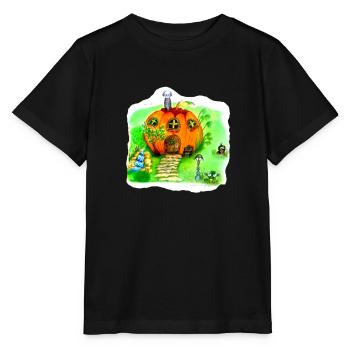 Fairytale Pumpkin House - Stanley/Stella MINI CREATOR Kids’ T-Shirt - black - Front - Mikhail (115cm)