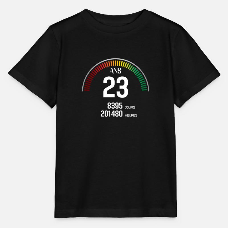 Anniversaire 23 ans Compteur - T-shirt bio MINI CREATOR Stanley/Stella Enfant - noir